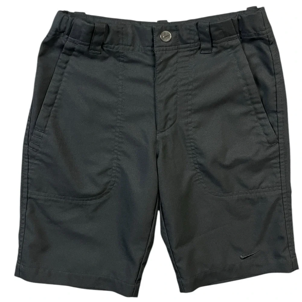 Nike Golf Dri-FIT Shorts Boys S Black Tour Performance Adjustable Waist Youth